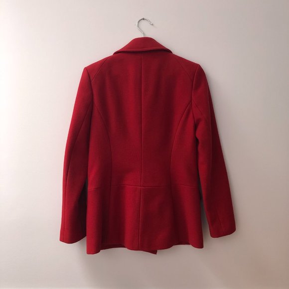 Banana Republic cherry red wool peacoat (S) - Picture 7 of 8